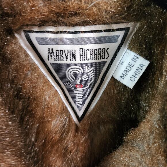 Vintage Marvin Richards Faux Fur Lined Jacket w/ Retro KC Chiefs Back Lettering - Picture 7 of 12